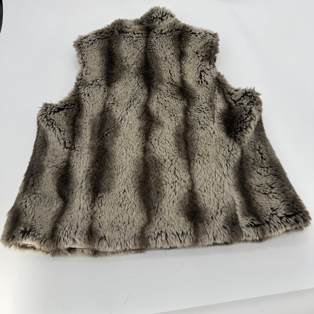Kristen Blake Faux Fur Reversible Vest Women size XL Brown White - Picture 4 of 15